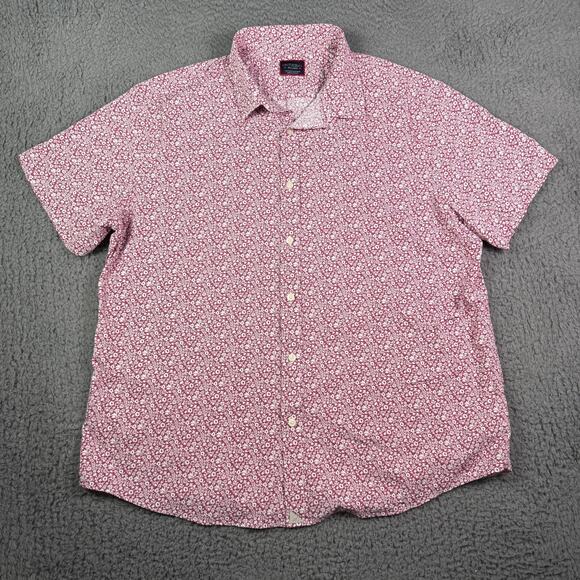 Untuckit Shirt Mens 2XL Red Floral Chaddsford Performance Nylon Blend Stretch - Picture 2 of 8